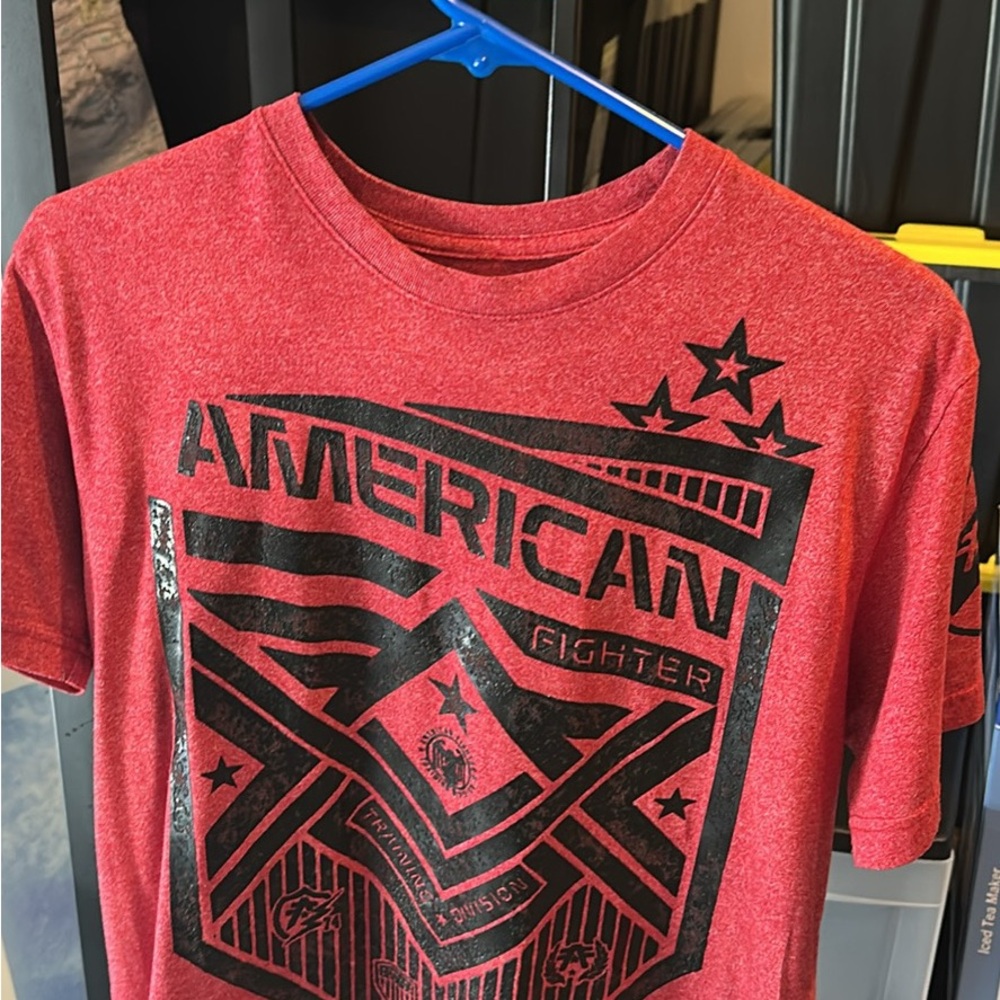 American Fighter Red Tee with Black Logo